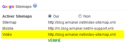 Disponibilité du Video Sitemaps