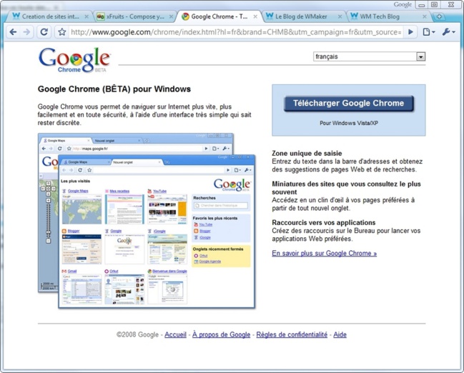 Chrome, le navigateur Web de Google Chrome, le navigateur Web de Google