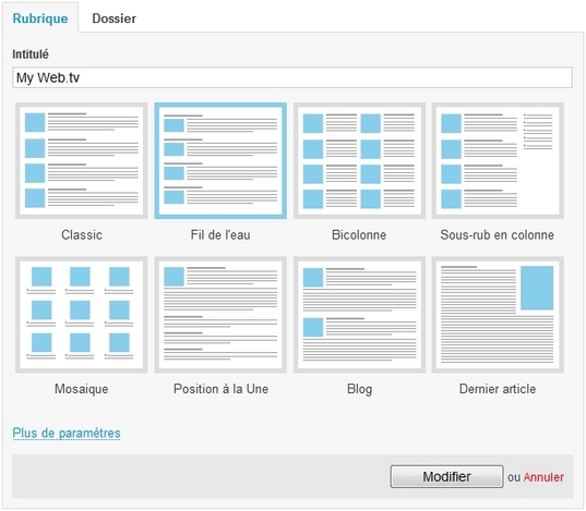 Affichage fil de l'eau d'une rubrique Affichage fil de l'eau d'une rubrique