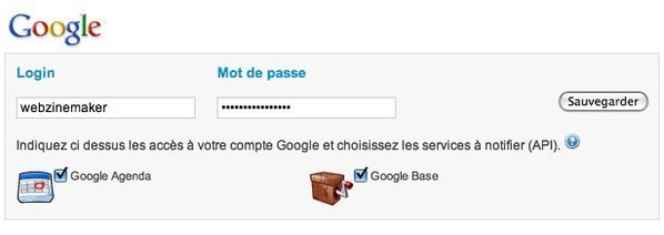 WMaker est connecté à Google Base
