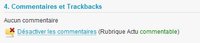 Gestion avancée des commentaires
