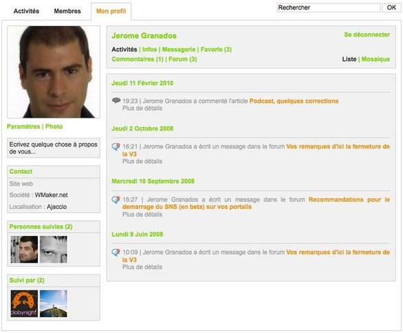 Les nouveautés du profil Les nouveautés du profil
