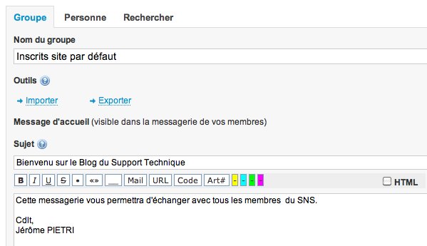 SNS : Inscription et messagerie. SNS : Inscription et messagerie.