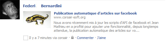 De la publication automatique sur Facebook...