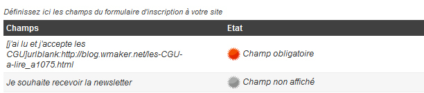 Des conditions générales d'utilisation dans l'inscription au SNS... Des conditions générales d'utilisation dans l'inscription au SNS...