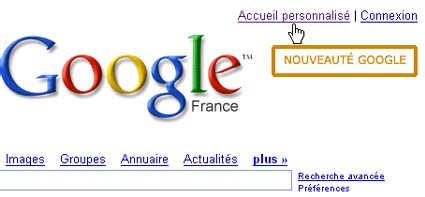 Musicienbiz en page d'accueil de Google.