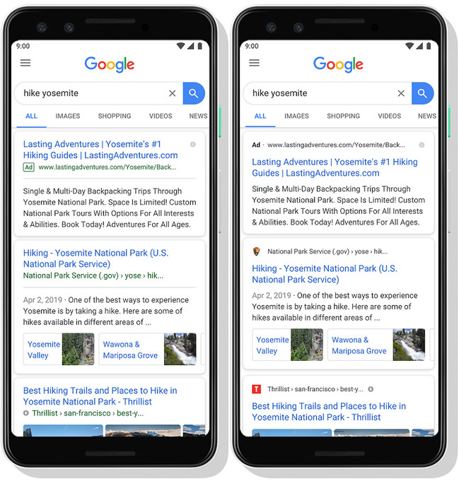 "A new look for Google Search" "A new look for Google Search"