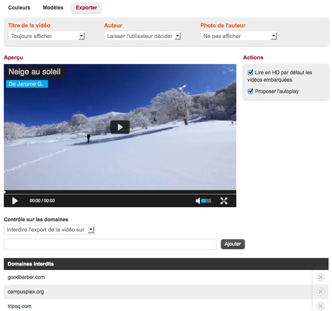 Les nouveautés du player vidéo Les nouveautés du player vidéo