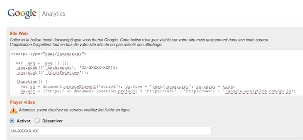 Google Analytics pour les vidéos