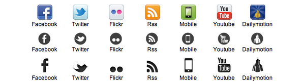 Nouveaux sets d'icones Services Web 2.0