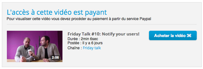 Restriction et Micro-paiement pour les WebTV