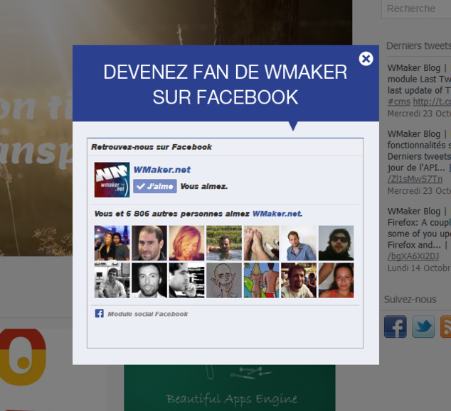 Ouverture d'une ibox au lancement du site Ouverture d'une ibox au lancement du site