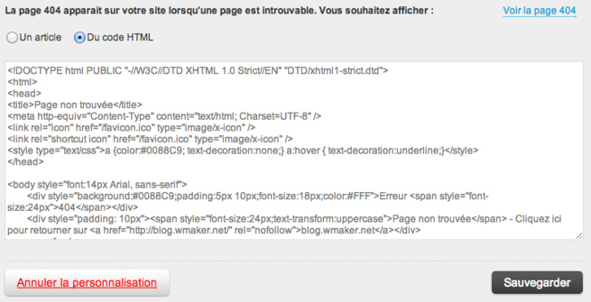 Même la page 404 est personnalisable ! Même la page 404 est personnalisable !