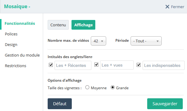 Un nouveau module Mosaique pour les WebTV Un nouveau module Mosaique pour les WebTV