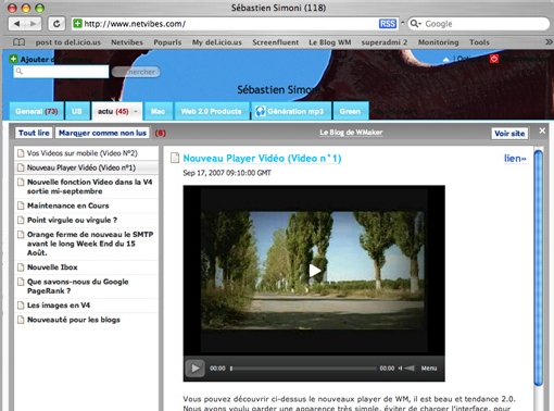 Flux RSS et Video Flux RSS et Video