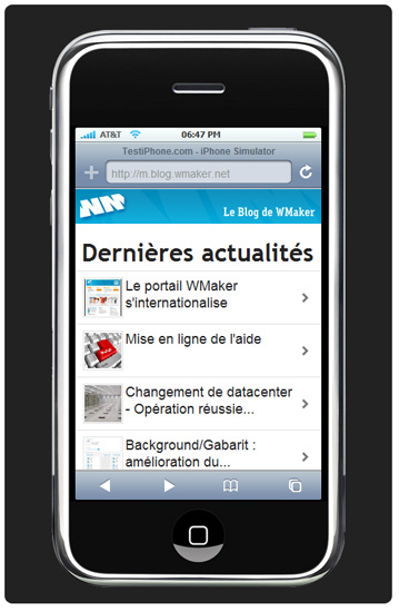 iPhone: version mobile dédiée