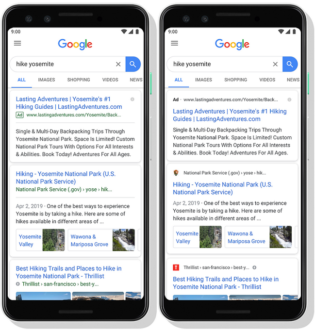"A new look for Google Search" "A new look for Google Search"