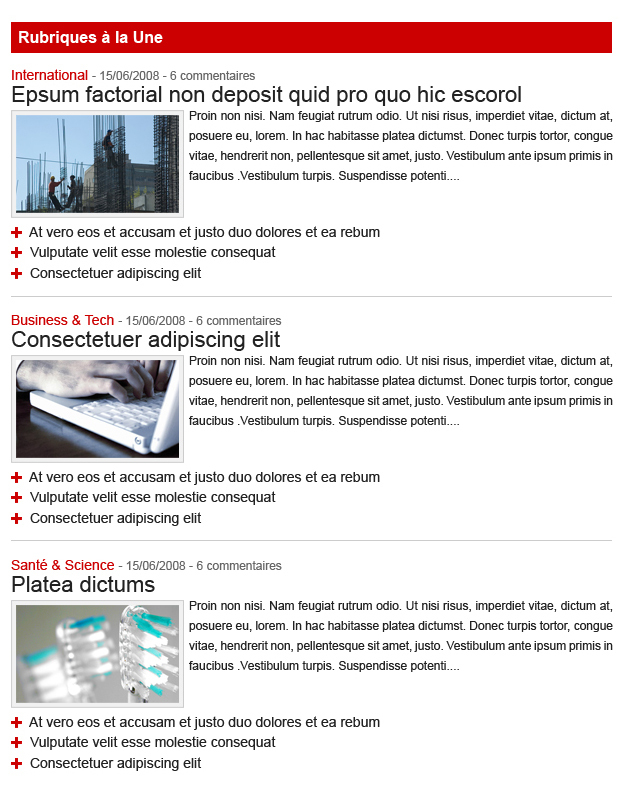 Rubrique à la Une en 16/9 Rubrique à la Une en 16/9